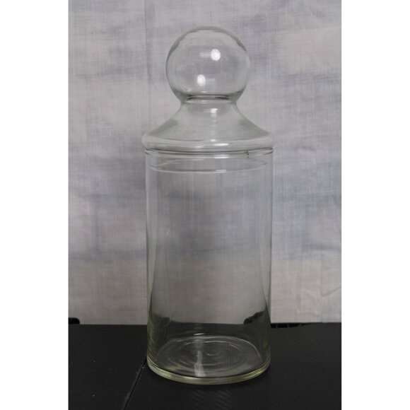 Vintage Apothecary Glass Jar w/Glass Top - Picture 1 of 6